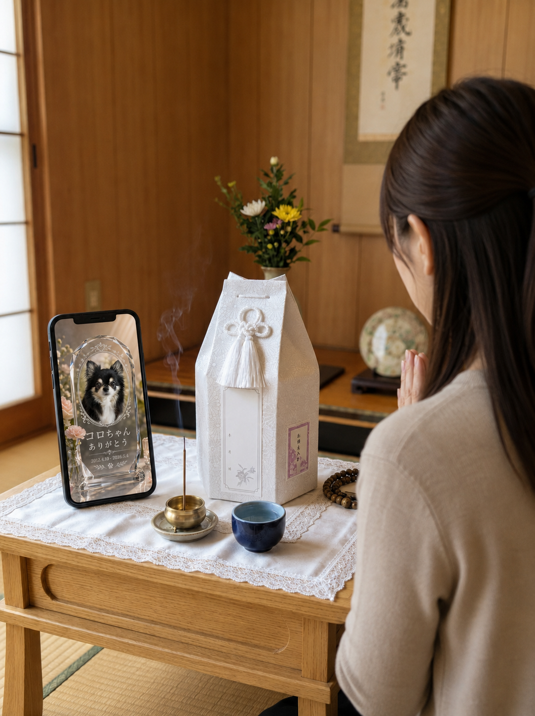 お墓画像と位牌画像の完成イメージ